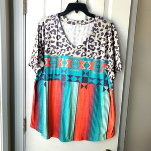 ***SOLD*** Women's Western Style Plus Size T-shirt 2XL